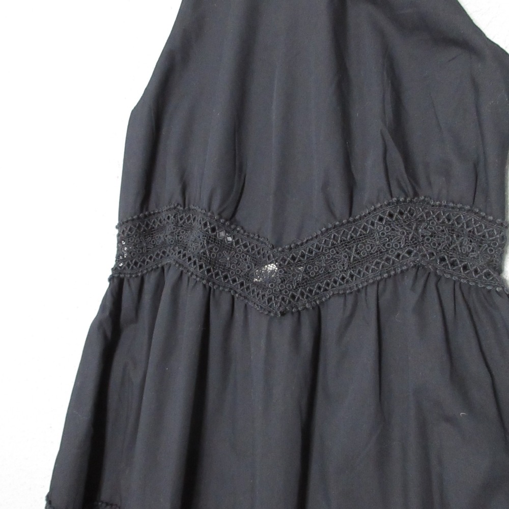 Abercrombie & Fitch Dress Medium Petite Black Lace Pockets Maxi Boho Cottage‎ - Picture 4 of 10